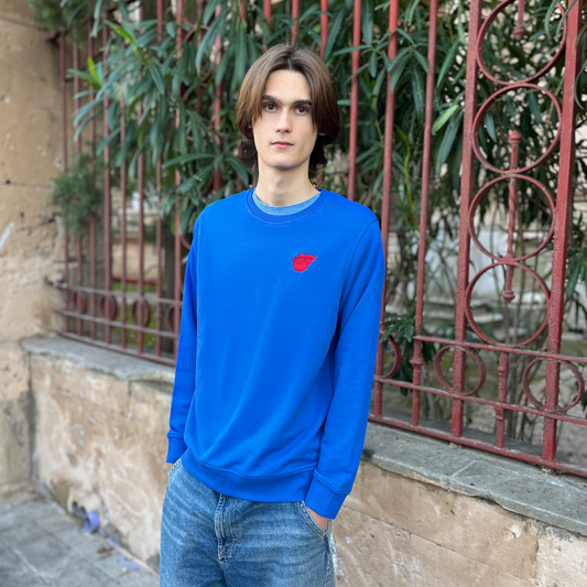 Unisex Pullover aus 72% Baumwolle (Bio) - Pey Red, gestickt