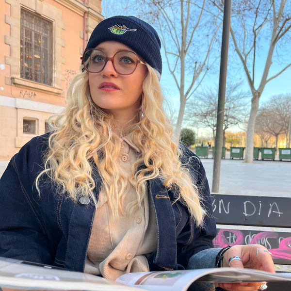 Mütze, gerippt, aus 100% Baumwolle (Bio) – Pey Baby Green, gestickt