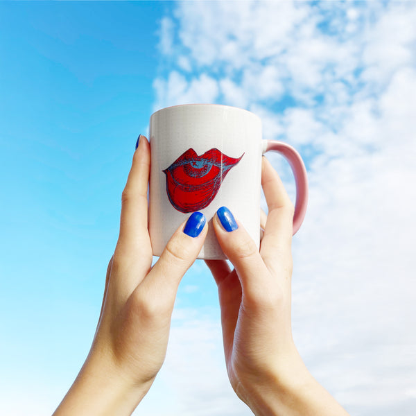 Tasse mit farbiger Innenseite - Pey Red 11oz