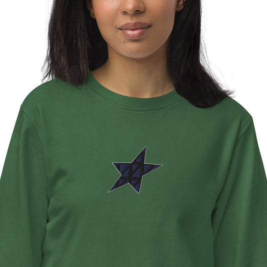 Unisex Pullover aus 72% Baumwolle (Bio) - Star, gestickt