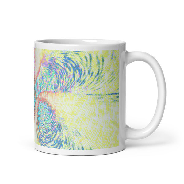 Weiße, glänzende Tasse - Happy Noise 11oz