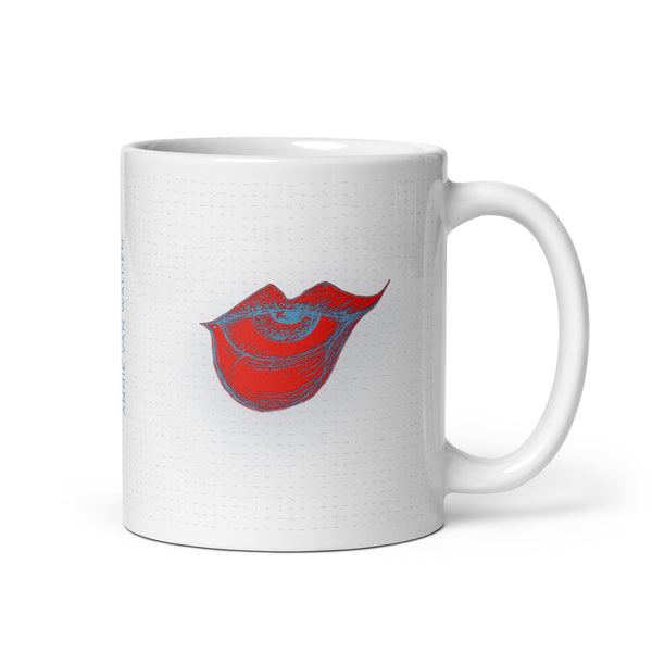 Weiße, glänzende Tasse - Pey Red 11oz