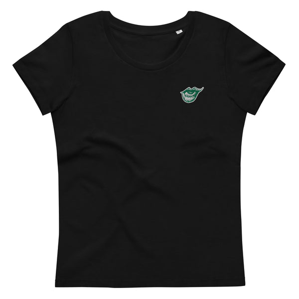 Enganliegendes T-Shirt für Damen aus 100% Baumwolle (organisch) - Pey Green, gestickt