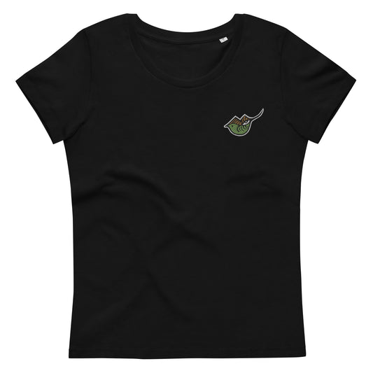 Enganliegendes T-Shirt für Damen aus 100% Baumwolle (organisch) - Pey Baby Green, gestickt