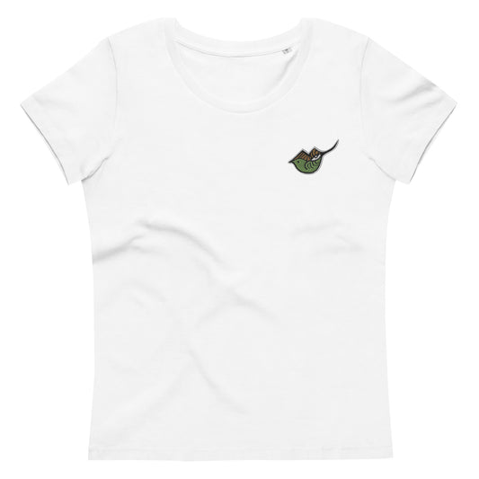 Enganliegendes T-Shirt für Damen aus 100% Baumwolle (organisch) - Pey Baby Green, gestickt